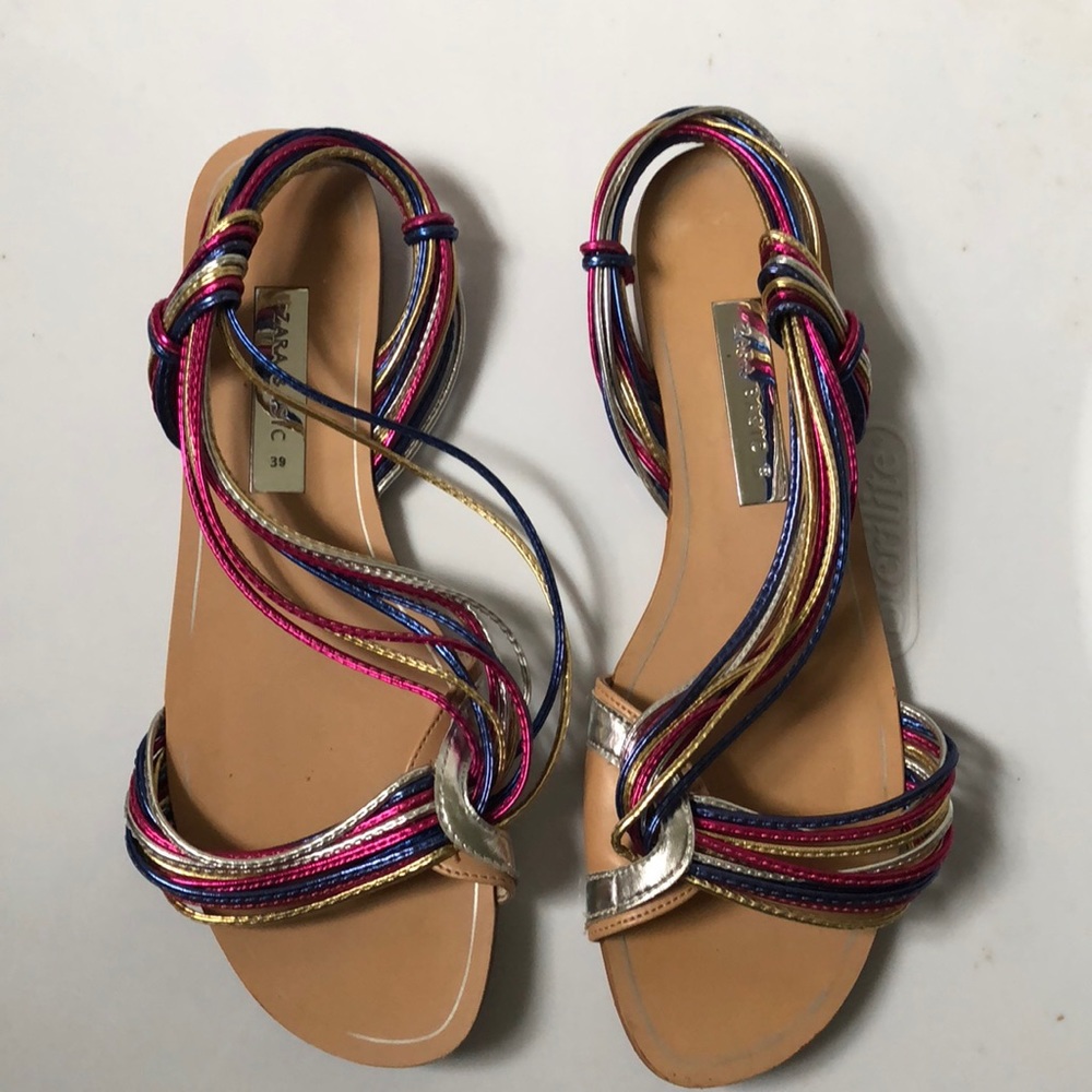 Zara flat multicolored sandals